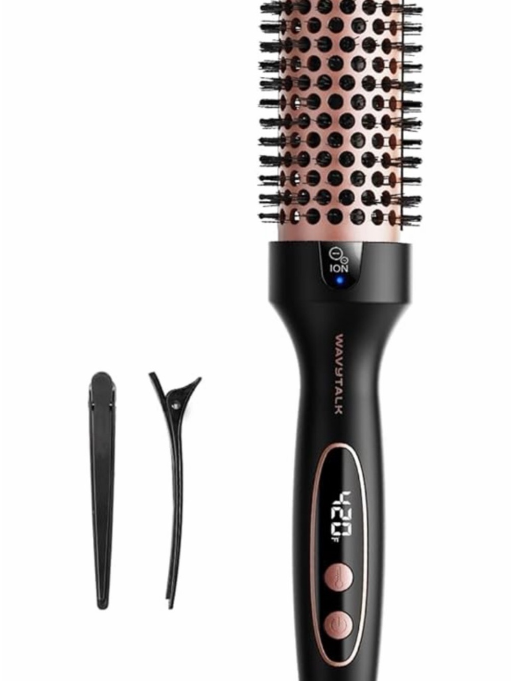 Rose Gold & Black Ionic Rotating Hot Air Brush